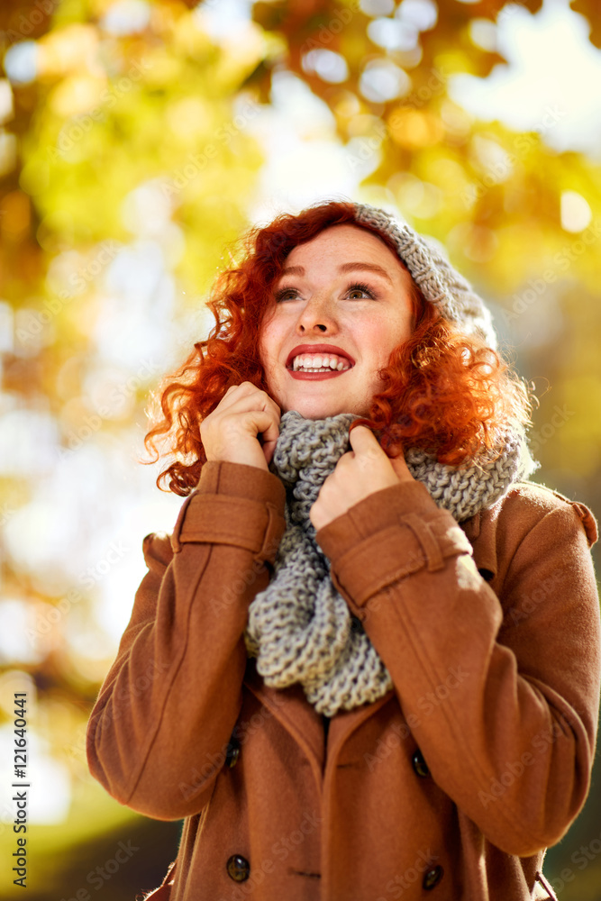 Cheerful woman in nature Cheerful woman in nature
