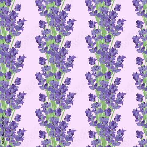 Seamless pattern with lavender flowers.