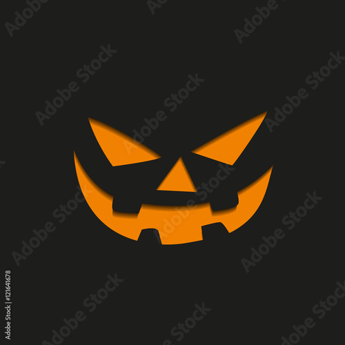 Happy Halloween. Smiling Pumpkin. Scary background.
