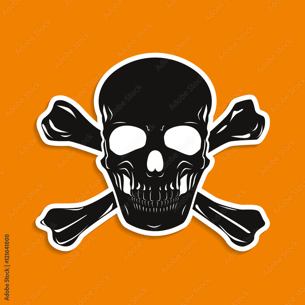 skull sticker to the holiday Happy Halloween skull sticker to the holiday Happy Halloween