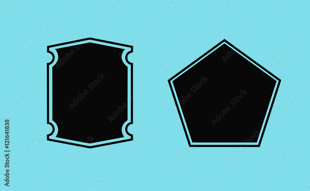 Vector double badges icon on flat background Vector double badges icon on flat background