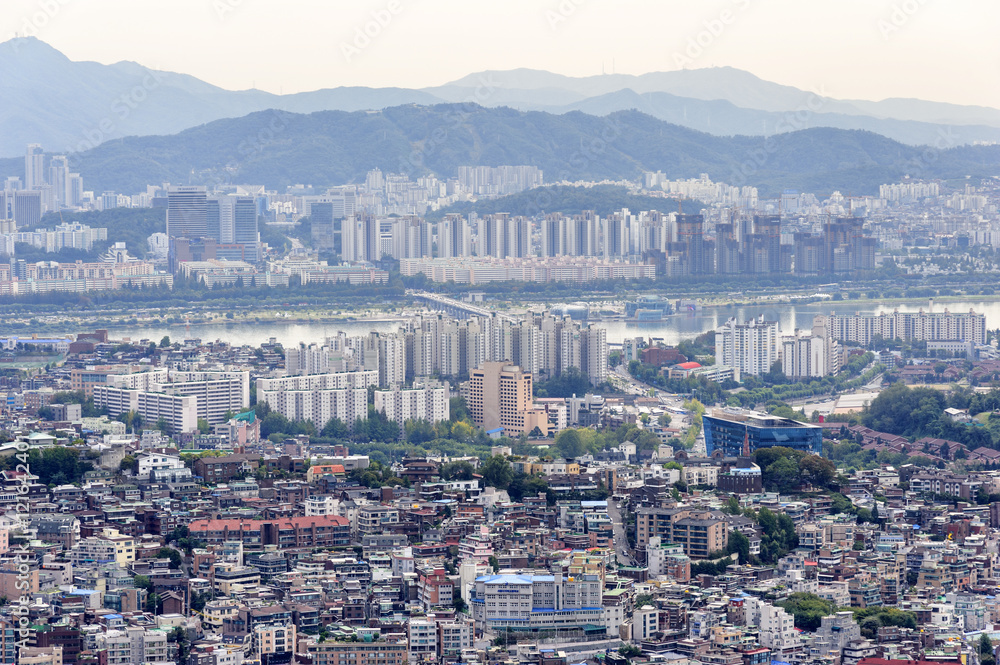 Seoul City Skyline ,view of South Korea.
