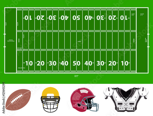 football (or american football) field and stuff icons