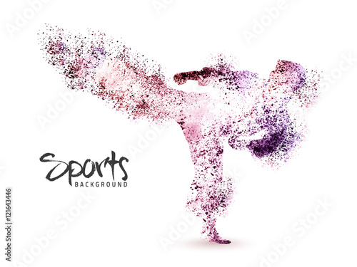 Sports Background with Judo Fighter.