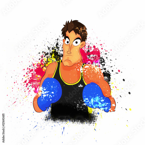 Sports concept with Boxing Player.