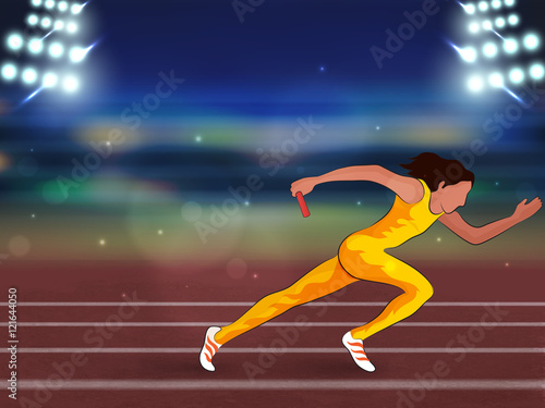 Female relay runner for Sports Concept.