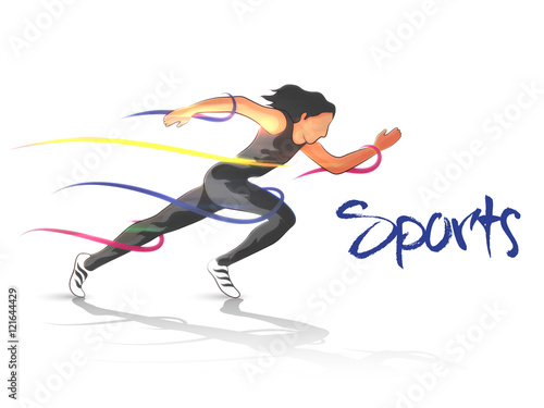 Female Runner for Sports Concept.