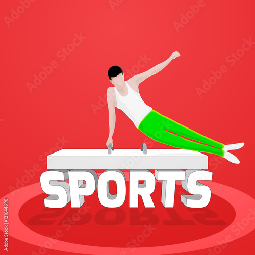 Young Boy doing Gymnastics for Sports Concept.