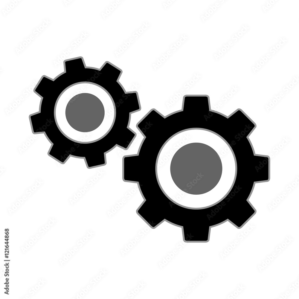 Settings symbol icon on white. Settings symbol icon on white.