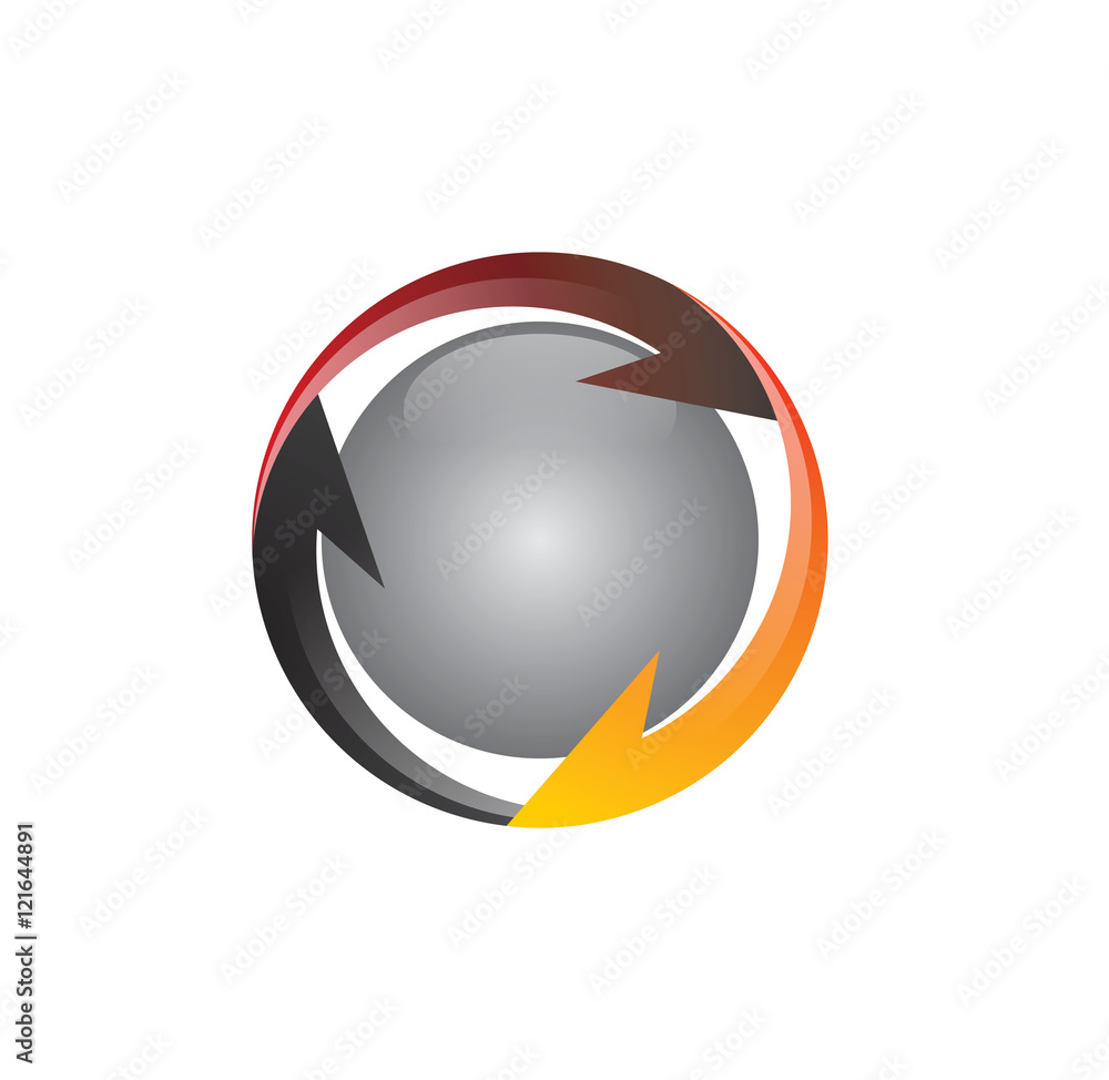 Circle Arrow 3D Logo Icon Circle Arrow 3D Logo Icon
