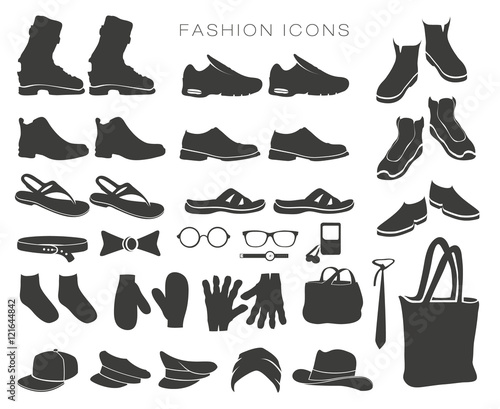 icons and items of clothing silhouettes accessories