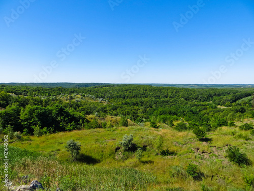 Beautiful view of the forest and hills