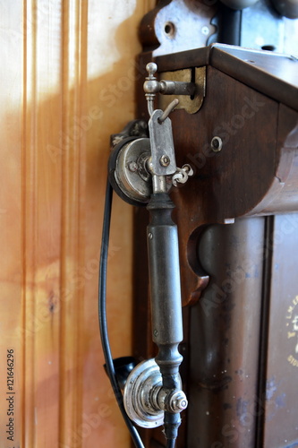 Old phone in the hotel Hosteria Las Lengas in Tierra del Fuego.