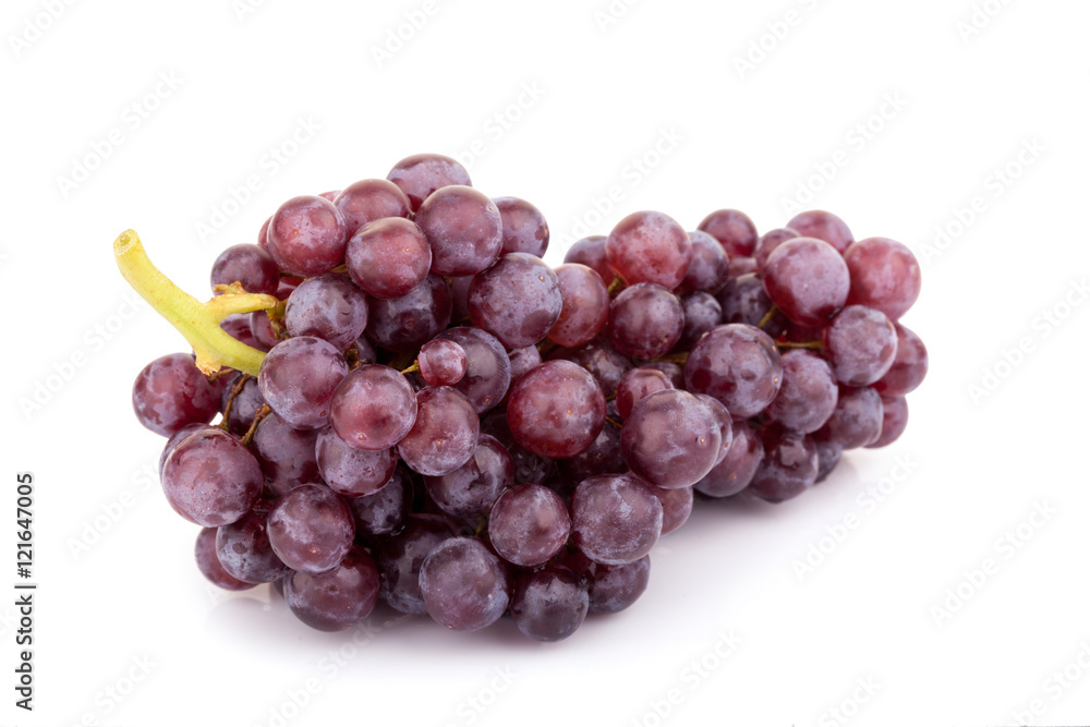 fresh red grape on white background