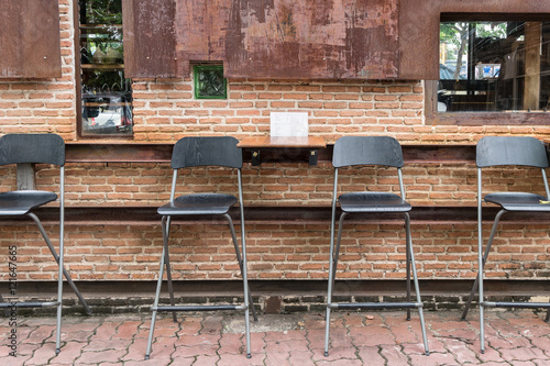 rustic wooden bar chair outdoor cafe