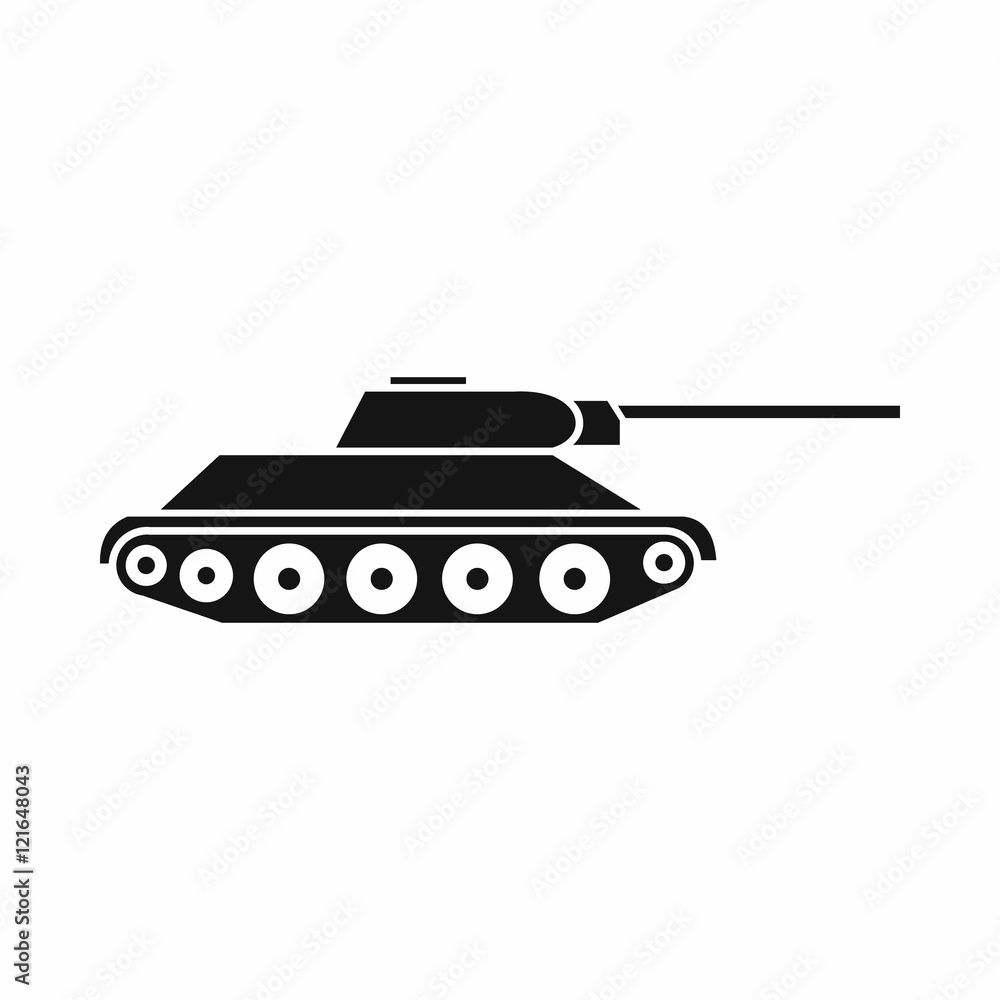 Tank icon in simple style isolated on white background. Military ...