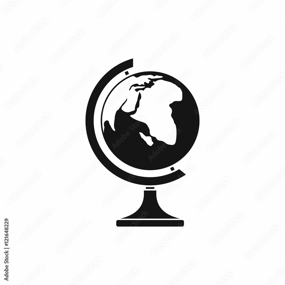 Globe icon in simple style isolated on white background. Geography symbol Globe icon in simple style isolated on white background. Geography symbol