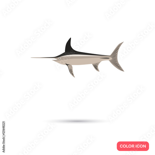 Swordfish color flat icon