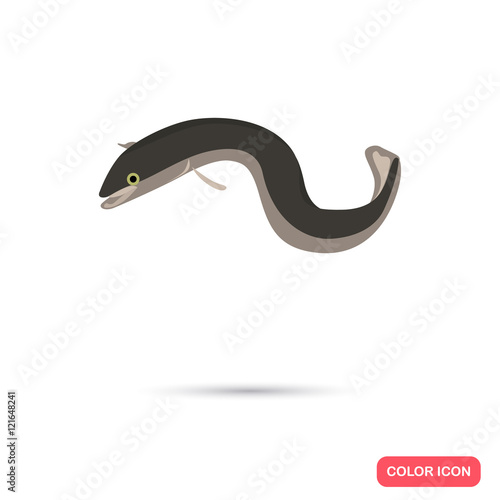 Eel fish color flat icon