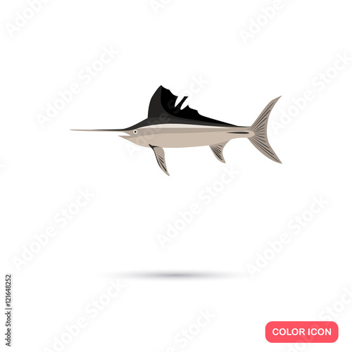 Swordfish color flat icon