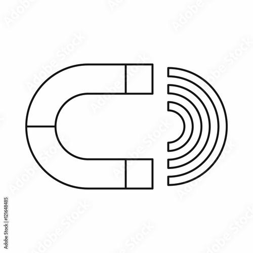 Magnet icon in outline style on a white background