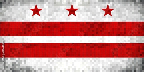 Abstract Mosaic flag of Washington, D.C. - illustration, 
The flag of the state of Washington District of Columbia, 
Washington D.C. grunge mosaic flag