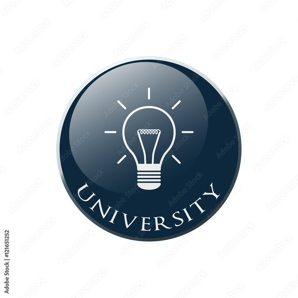 Bulb Icon on Round dark blue Button Collection. Vector Illustration Bulb Icon on Round dark blue Button Collection. Vector Illustration