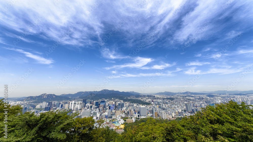Seoul, South Korea city skyline.