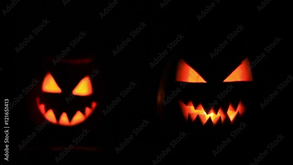 Two terrible pumpkin faces Two terrible pumpkin faces