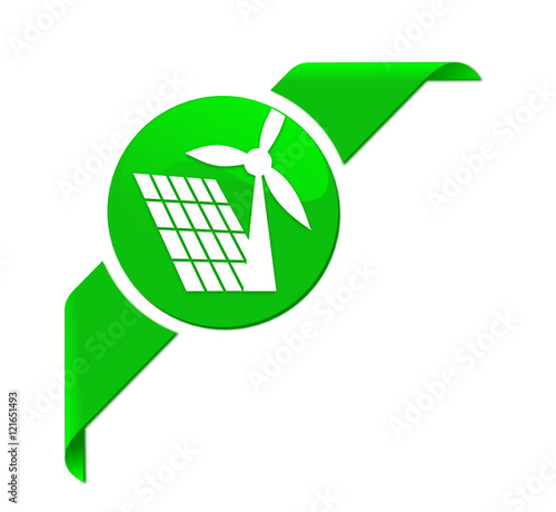 énergies renouvelables sur bannière coin verte