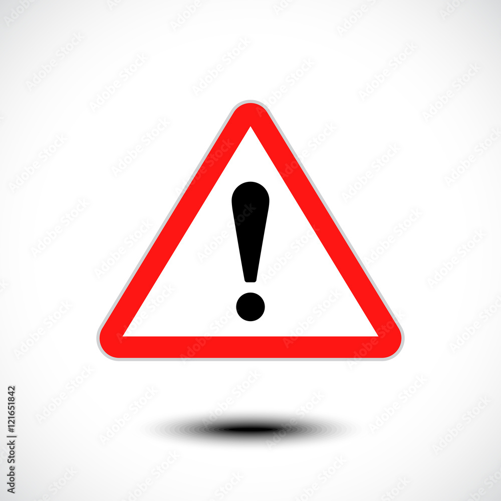 Hazard warning attention sign. Danger triangle warning alert road sign. Vector illustration Hazard warning attention sign. Danger triangle warning alert road sign. Vector illustration