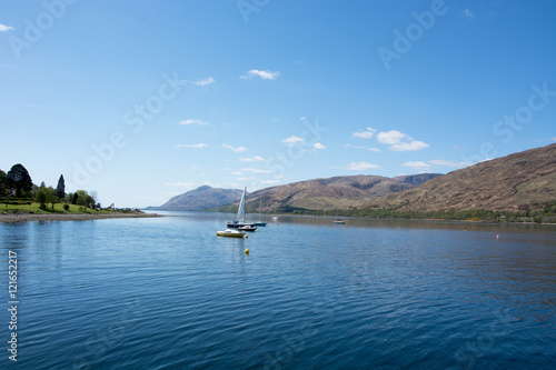 Boat on loch photo