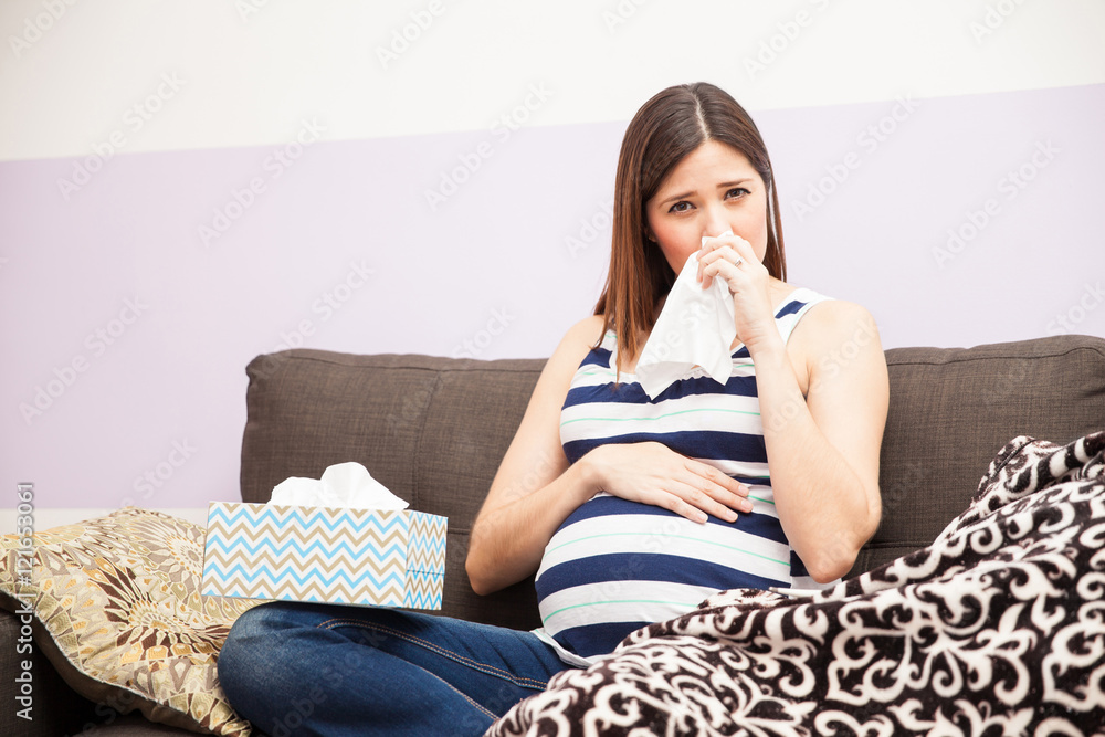 Woman with a cold during pregnancy Woman with a cold during pregnancy