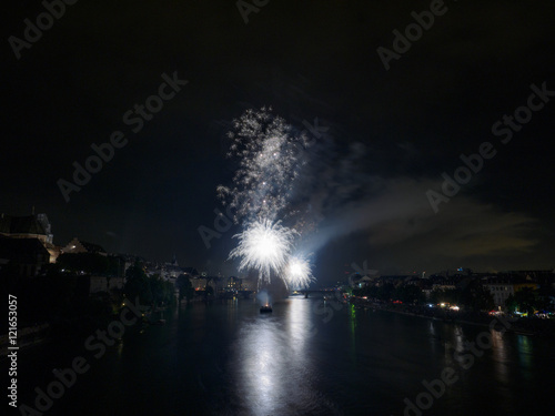 August Nationalday Basel Switzerland Fireworks Wettsteinbridge 2016