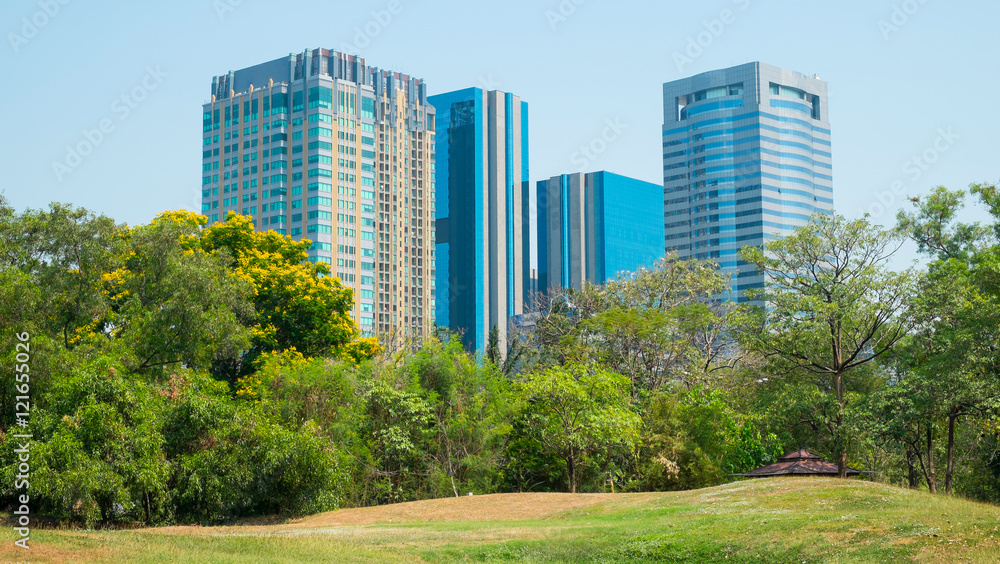 public park, Modern building