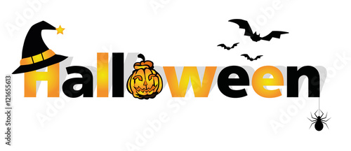 Halloween Schriftzug mit Icons Vektor