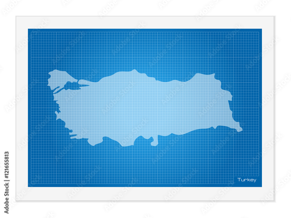 Fototapeta premium Turkey on blueprint