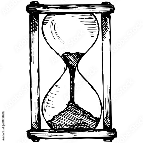 Hourglass sketch. Vector illustration, doodle style