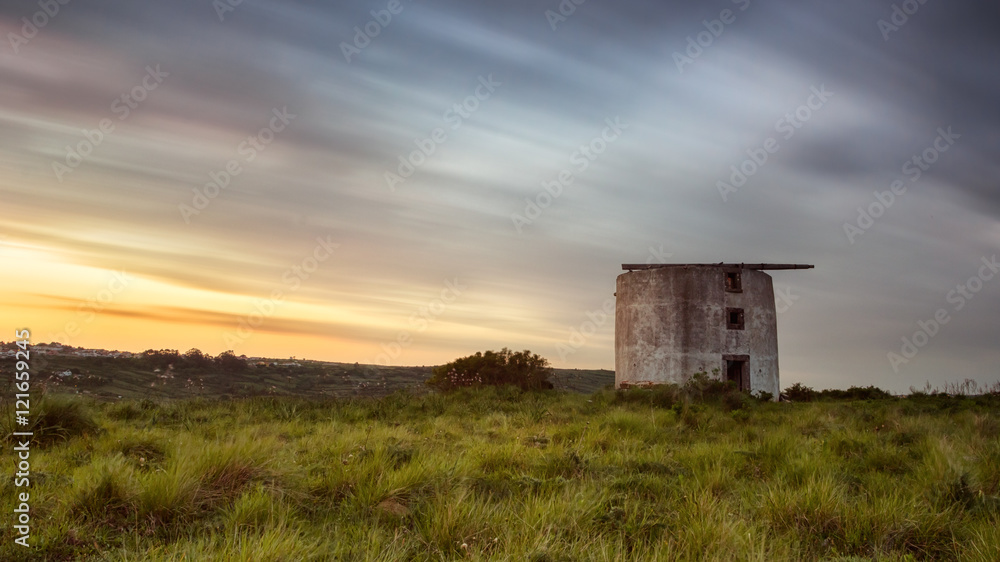 Ancient windmill, landscape with windmill Ancient windmill, landscape with windmill