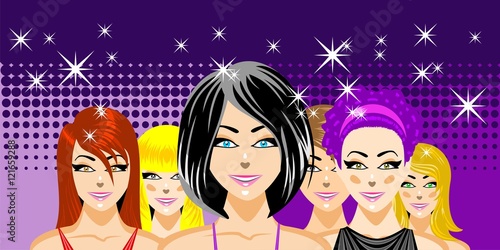 Beautiful women friends at nightclub