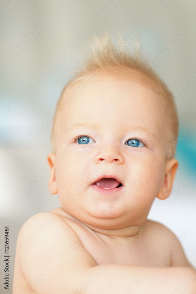 Baby boy with blue eyes