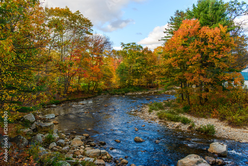 New Hampshire Stream with Fall Foliage