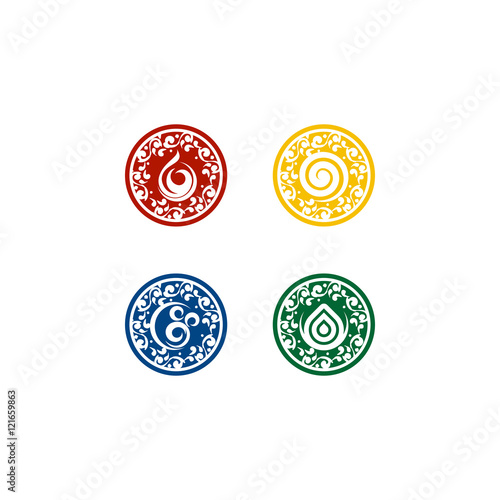 Four Element Logo Vector Image Icon