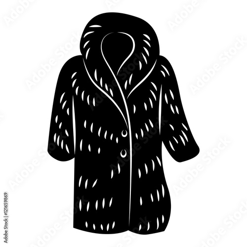 Fur coat icon in simple style on a white background vector illustration