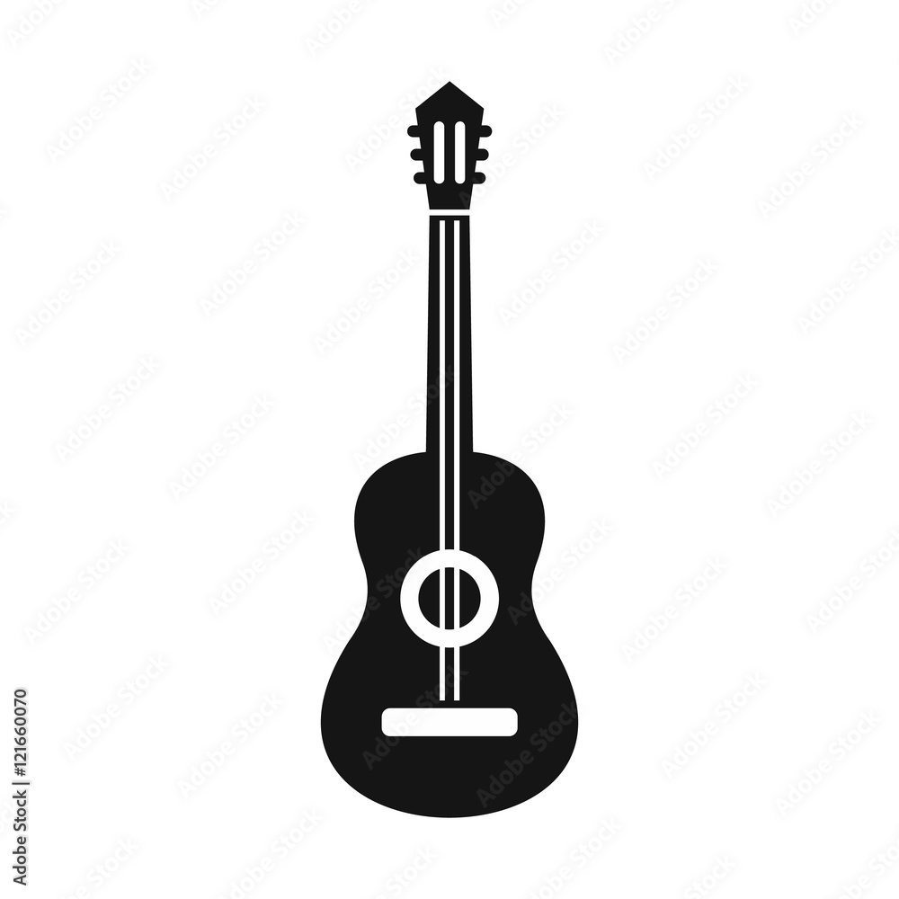 Classical guitar icon in simple style on a white background vector illustration Classical guitar icon in simple style on a white background vector illustration