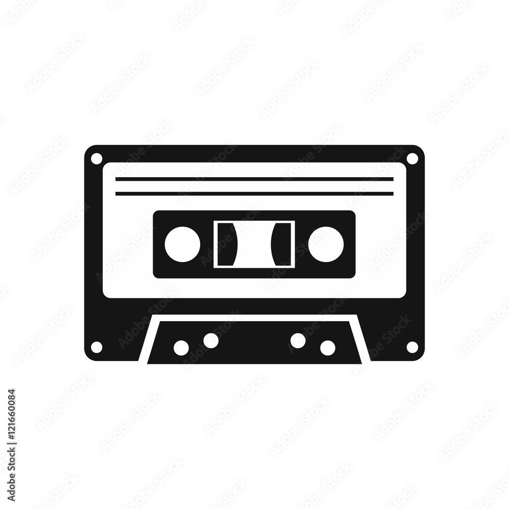 Cassette tape icon in simple style on a white background vector  illustration vector de Stock | Adobe Stock