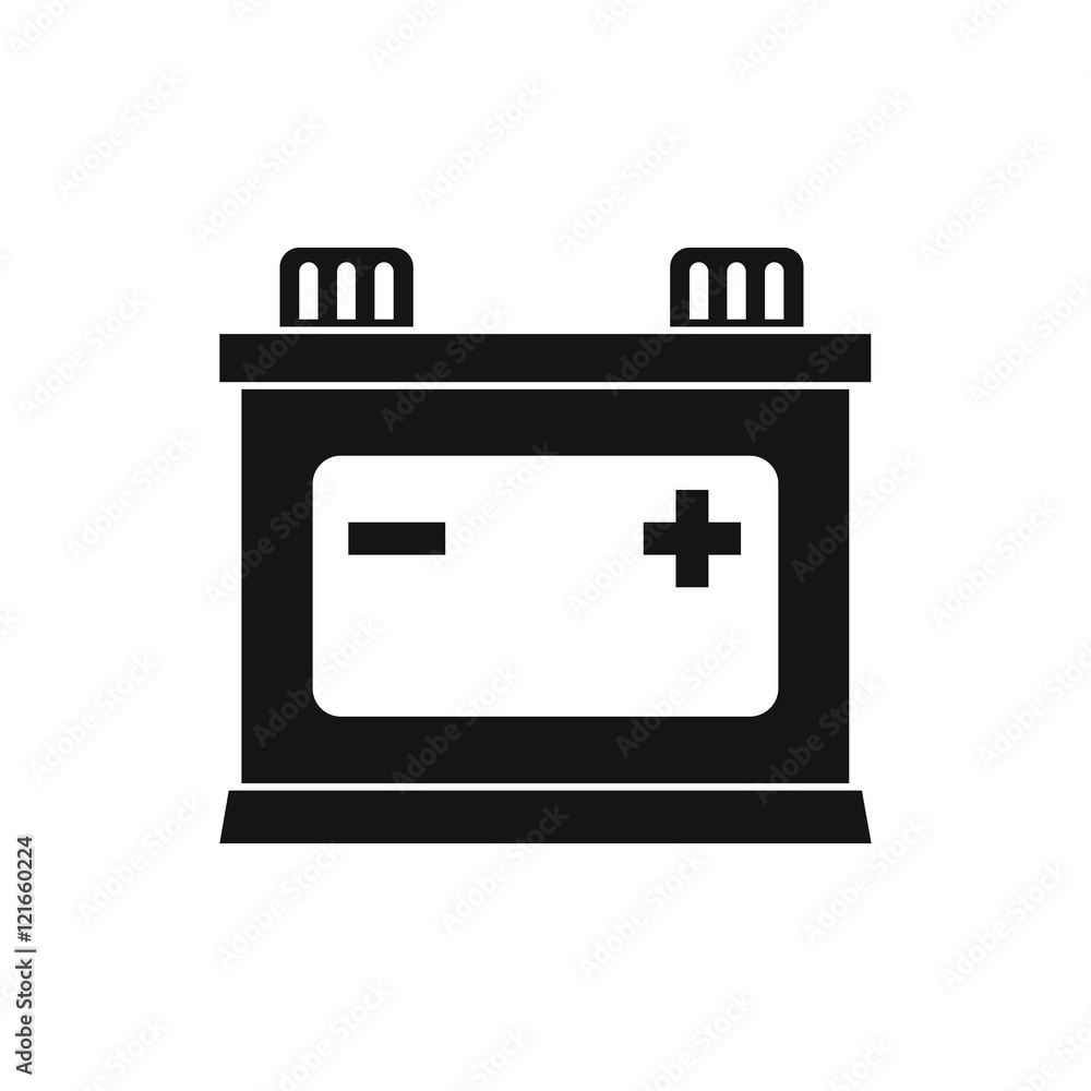 Car battery icon in simple style on a white background vector illustration Car battery icon in simple style on a white background vector illustration