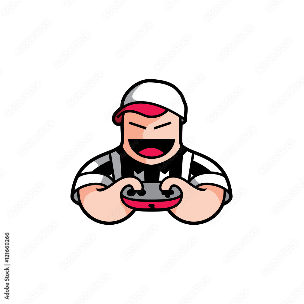 Gamers Character Illustration Logo Vector Image