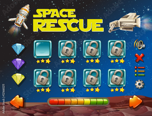 Game template with space background