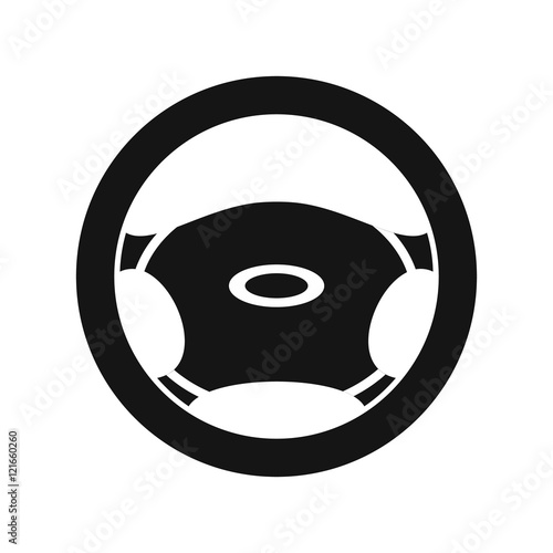 Steering, wheel icon in simple style on a white background vector illustration